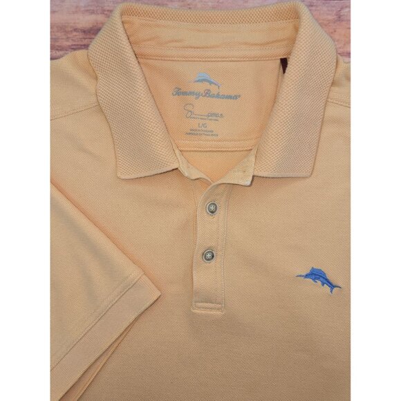 Tommy Bahama Mens Supima Cotton Orange Polo Large - Picture 4 of 9